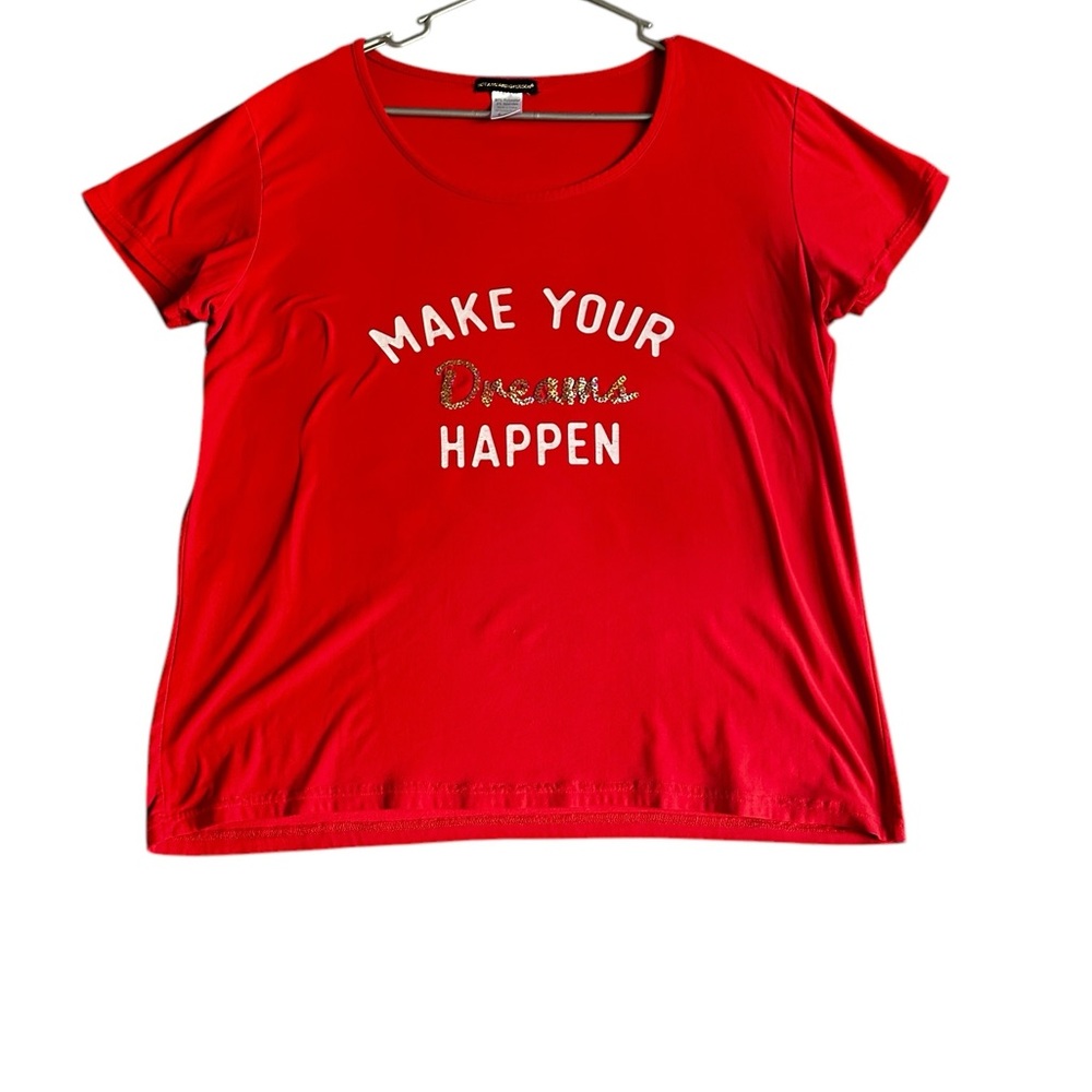 Red Graphic Tee - Make Your Dreams Happen Sleep T-SHIRT SZ XL